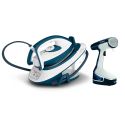 Express Compact SV7110 Steam Generator Iron & Clothes Steamer BUNDLE - Teal / White
