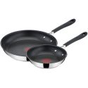 Jamie Oliver by Tefal Quick and Easy E303S244 2-Piece Frying Pan Set - Stainless Steel