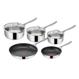 Jamie Oliver by Tefal Cook's Direct E304S544 5-Piece Pan Set - Stainless Steel